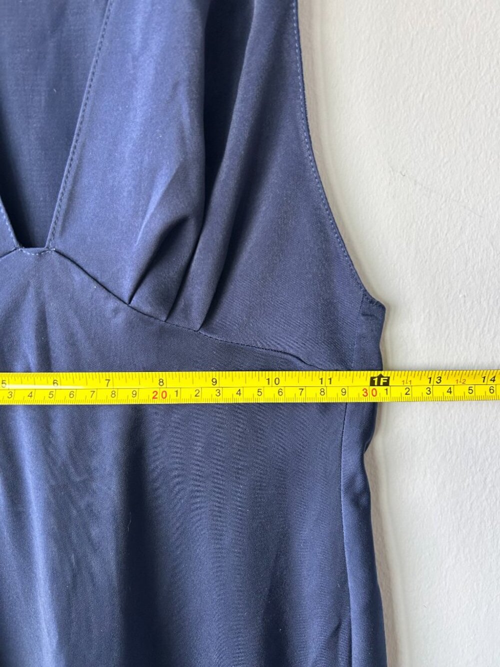 ASOS DESIGN Bias Cut Plunge Satin Midi Dress Racerback Navy US 2 NWT - Picture 8 of 9